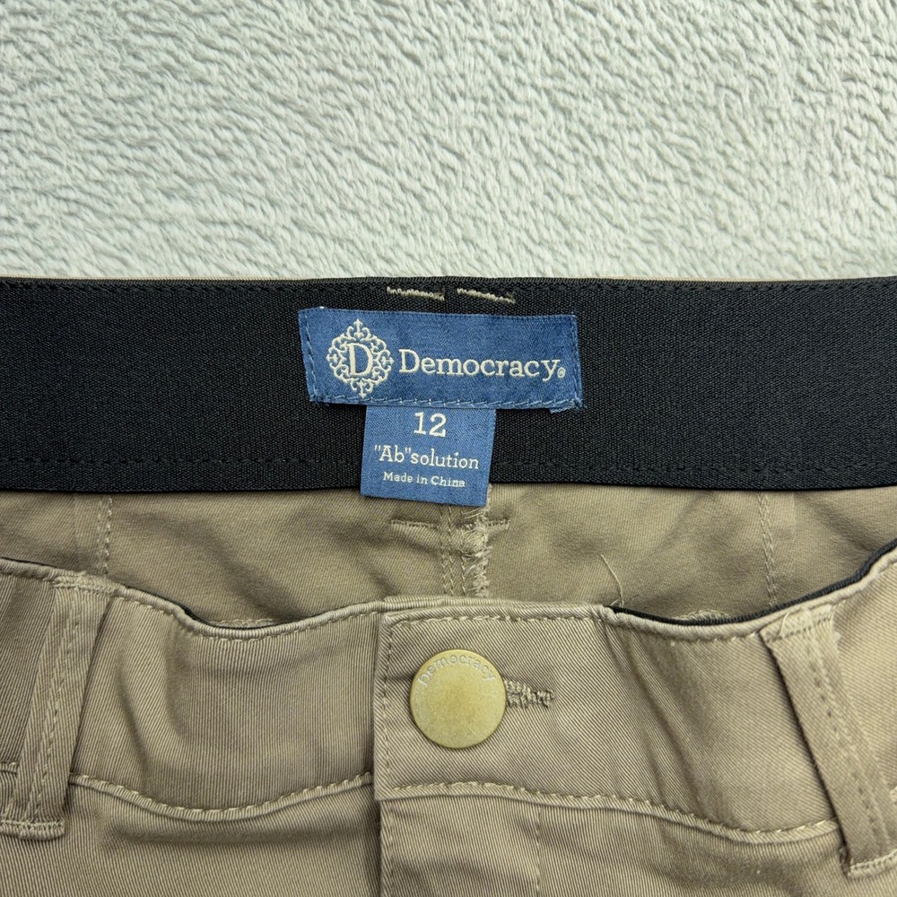 Democracy Pants Womens 12 Tan Ab"solution Straight Leg Khaki Chino Trousers - Picture 5 of 7
